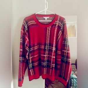 Warm plaid woven sweater